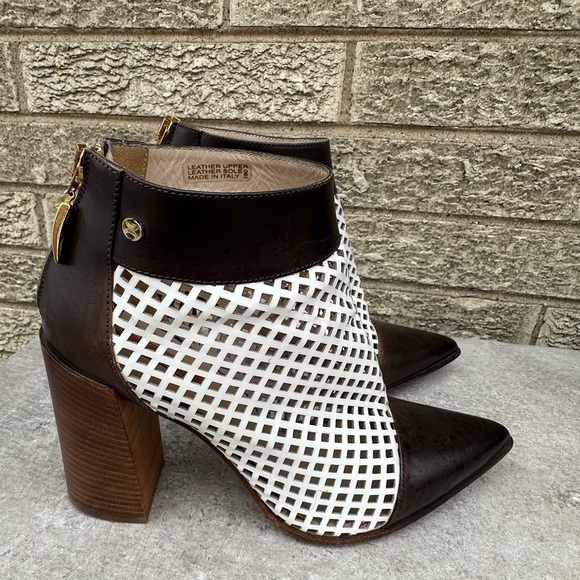 Capezzani Brown and white leather boots size 37 USA 6 - Picture 5 of 13